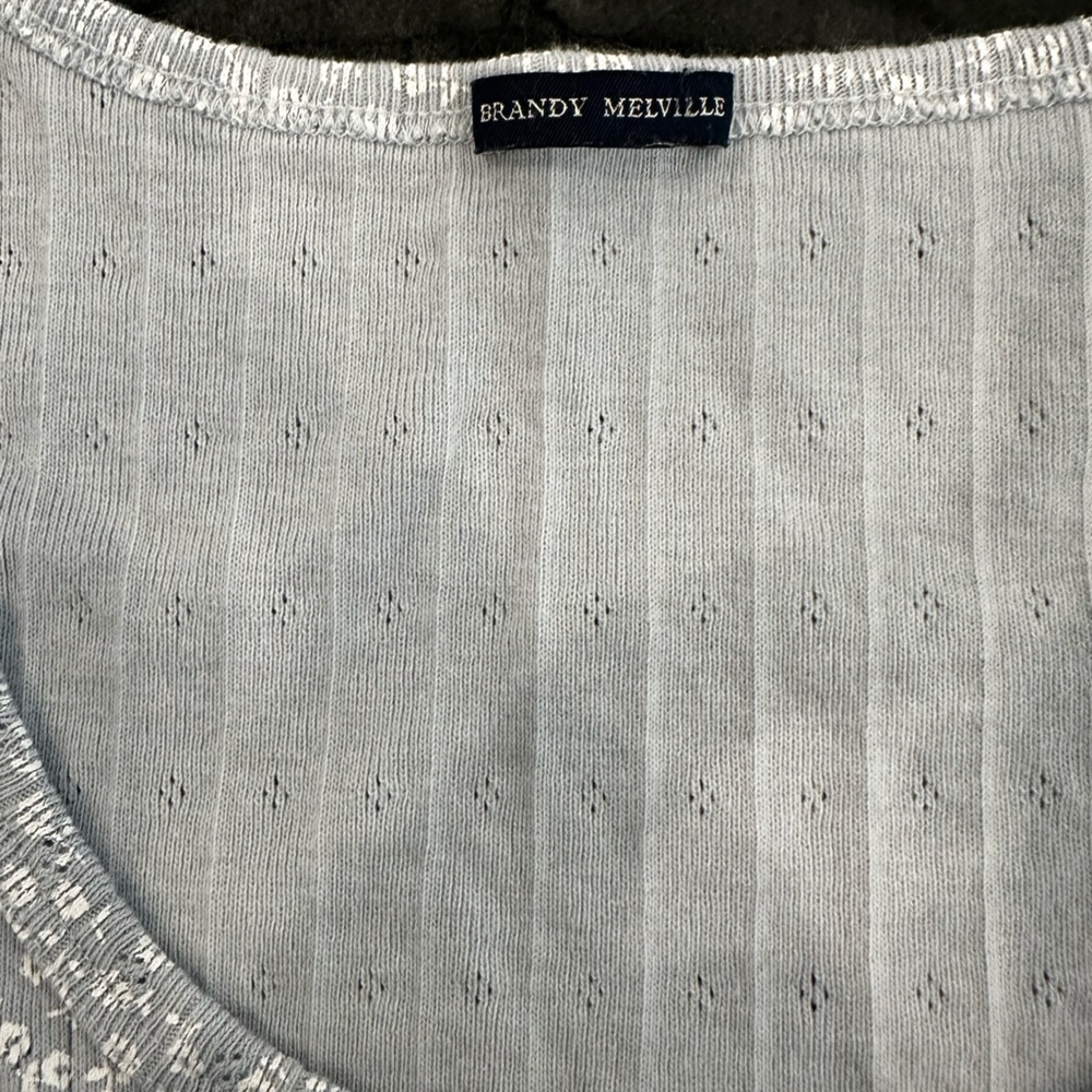 Brandy Melville Light Blue Knit Top - Picture 2 of 2